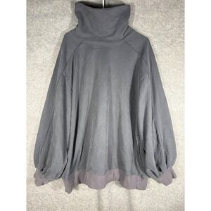 Nap Loungewear Oversized Funnel Neck Sweatshirt Gray Balloon Sleeve XL